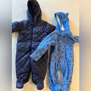 Ralph Lauren Quilted Navy and Patterned Blue Footies
